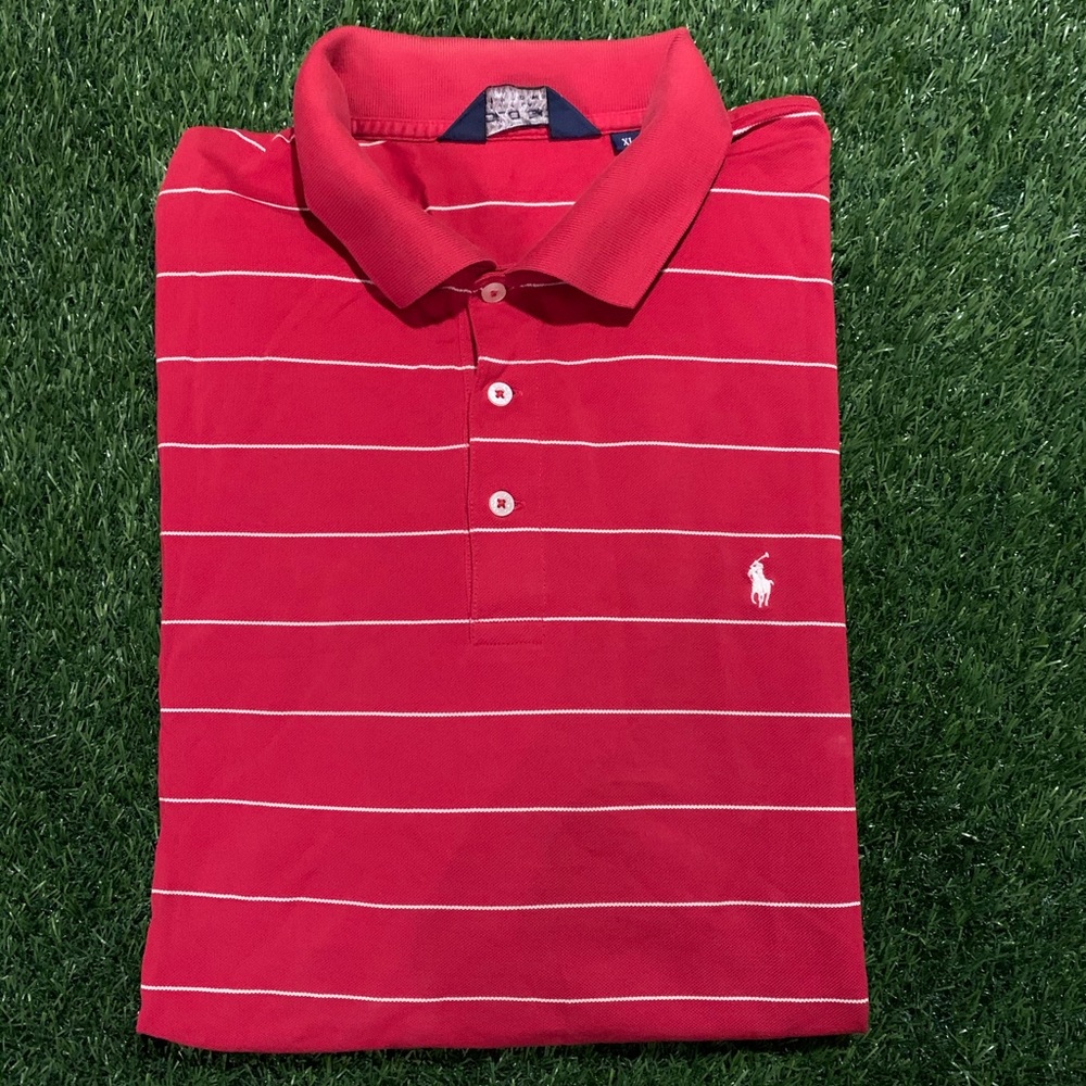 🏌️Polo Golf Red Striped Polo